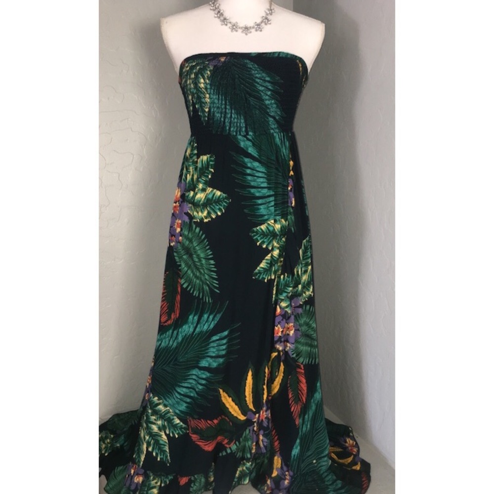 Green tropical Dress 🦚✨